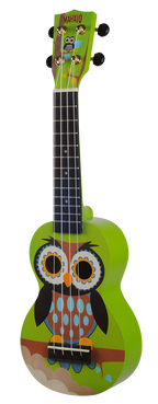 Mahalo Art Series Soprano Owl Ukulele - Green Matt