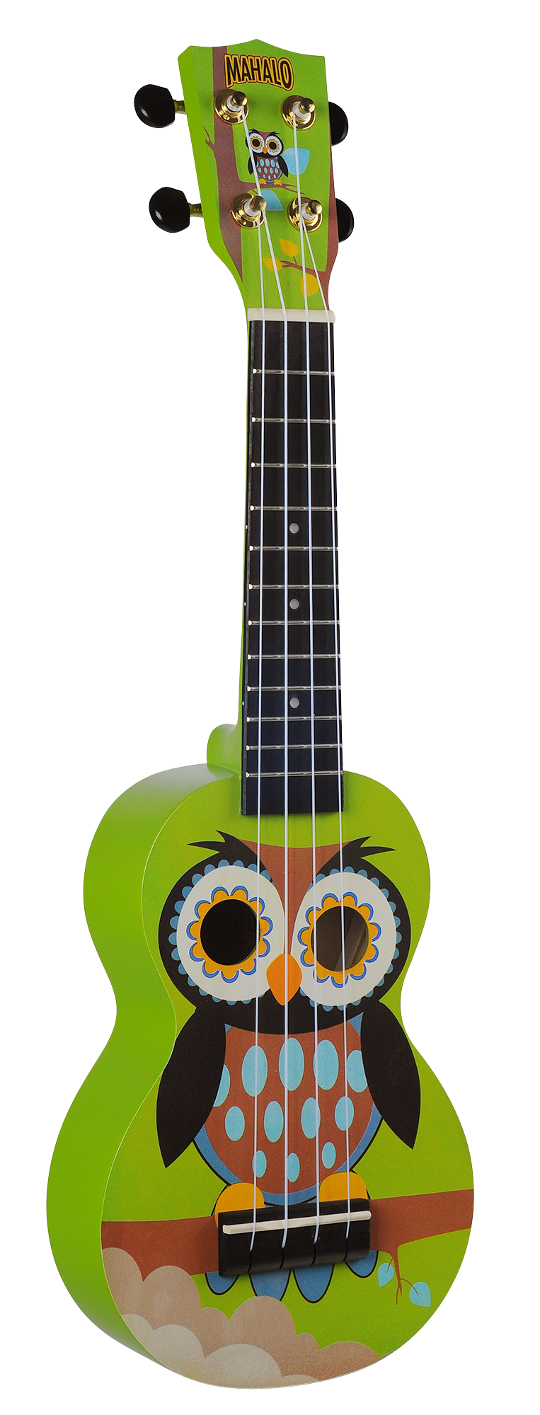 Mahalo Art Series Soprano Owl Ukulele - Green Matt