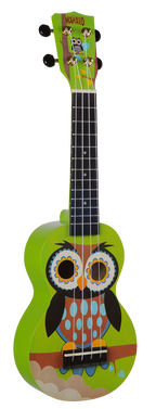 Mahalo Art Series Soprano Owl Ukulele - Green Matt
