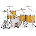 Mapex Mars Birch fast shell drum kit in Sunflower Sparkle finish with 22-inch bass, 10/12/16-inch toms, and 14-inch snare.