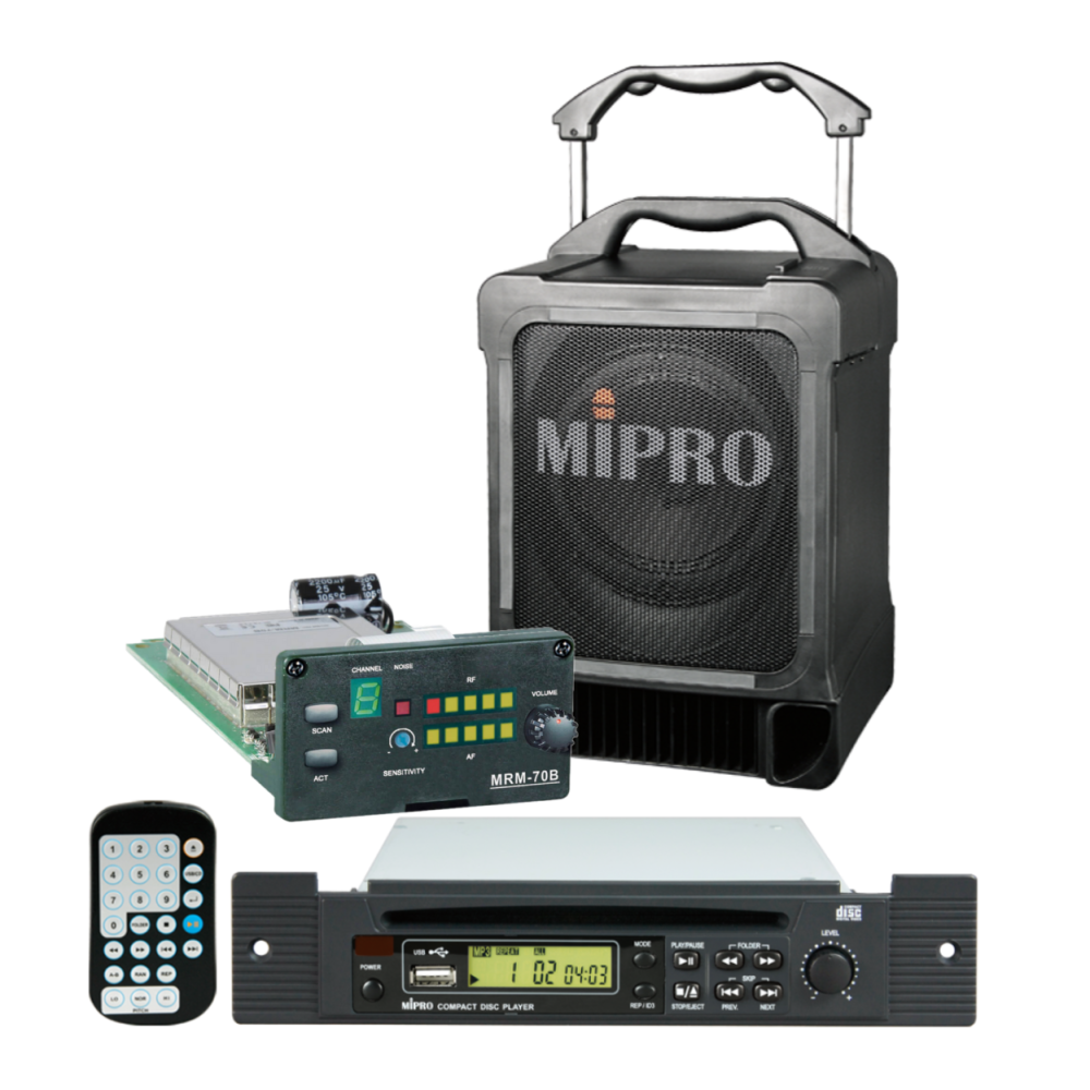 MA707 Portable PA System with MRM70B-5  Receiver and CDM2P CD Player