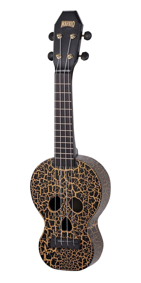 Mahalo MC1SKBK Creative Series Skull Ukulele in Black