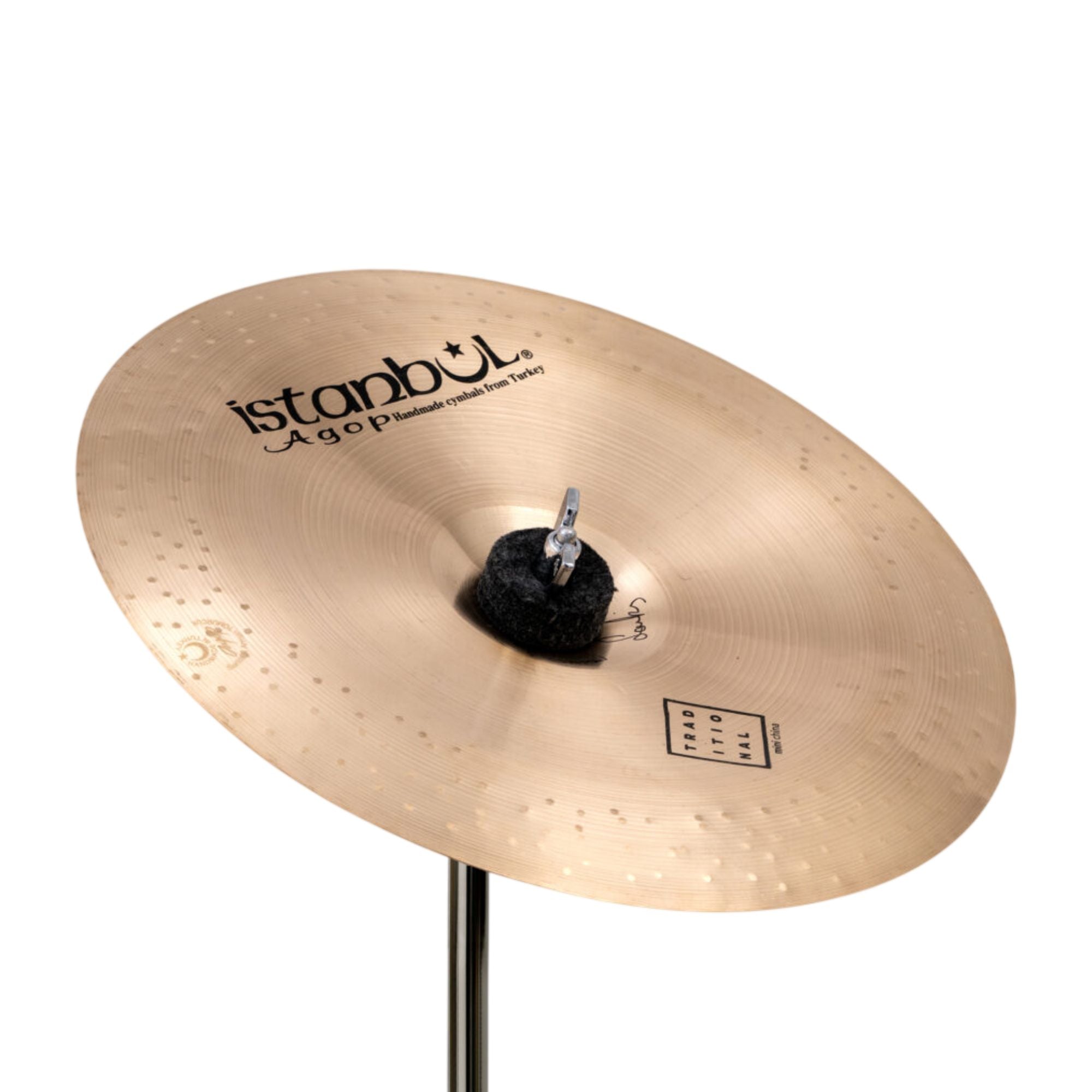 Istanbul Agop Istanbul 10" Traditional Mini China cymbal, single cymbal with a shiny finish and detailed branding visible.