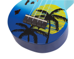 Mahalo Designer Hawaian Palm Tree Ukulele Blue Burst