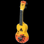 Mahalo Designer Hawaiian Palm Tree Ukulele - Orange Burst