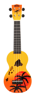 Mahalo Designer Hawaiian Palm Tree Ukulele - Orange Burst
