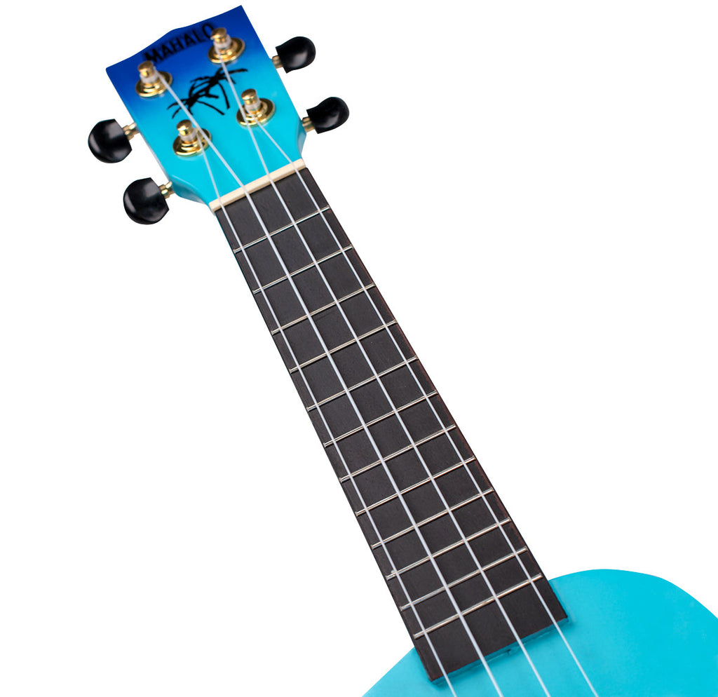 Mahalo Designer Hawaian Palm Tree Ukulele Blue Burst