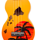Mahalo Designer Hawaiian Palm Tree Ukulele - Orange Burst
