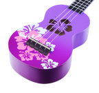 Mahalo Designer Hibiscus Ukulele Purple Burst