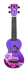 Mahalo Designer Hibiscus Ukulele Purple Burst