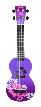 Mahalo Designer Hibiscus Ukulele Purple Burst