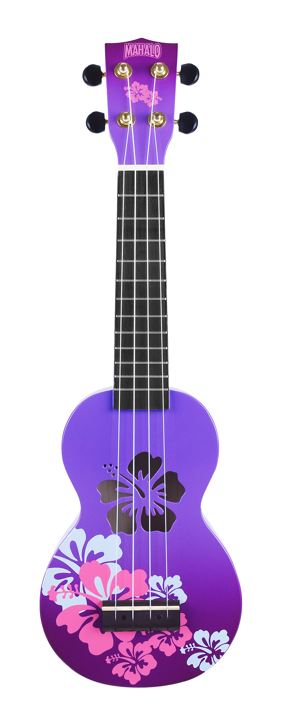 Mahalo Designer Hibiscus Ukulele Purple Burst