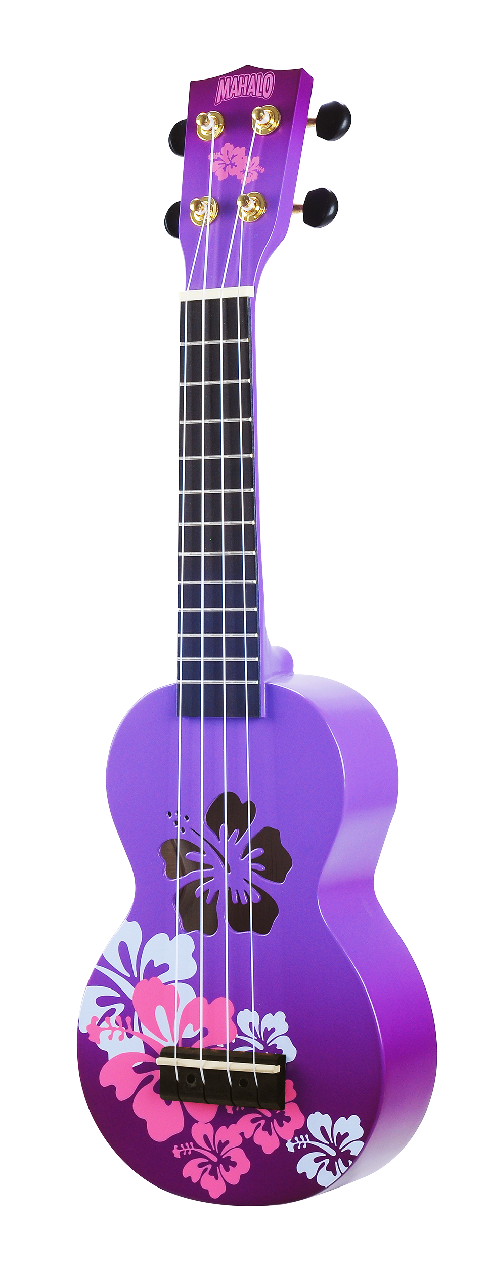 Mahalo Designer Hibiscus Ukulele Purple Burst