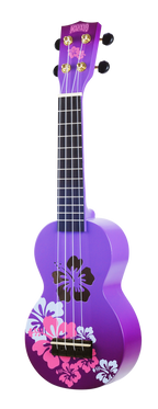 Mahalo Designer Hibiscus Ukulele Purple Burst