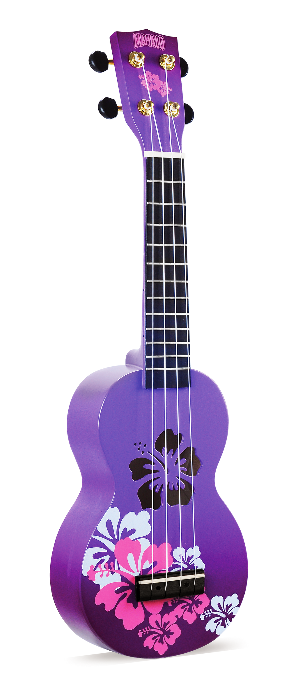 Mahalo Designer Hibiscus Ukulele Purple Burst