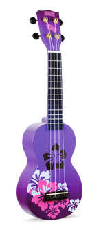 Mahalo Designer Hibiscus Ukulele Purple Burst