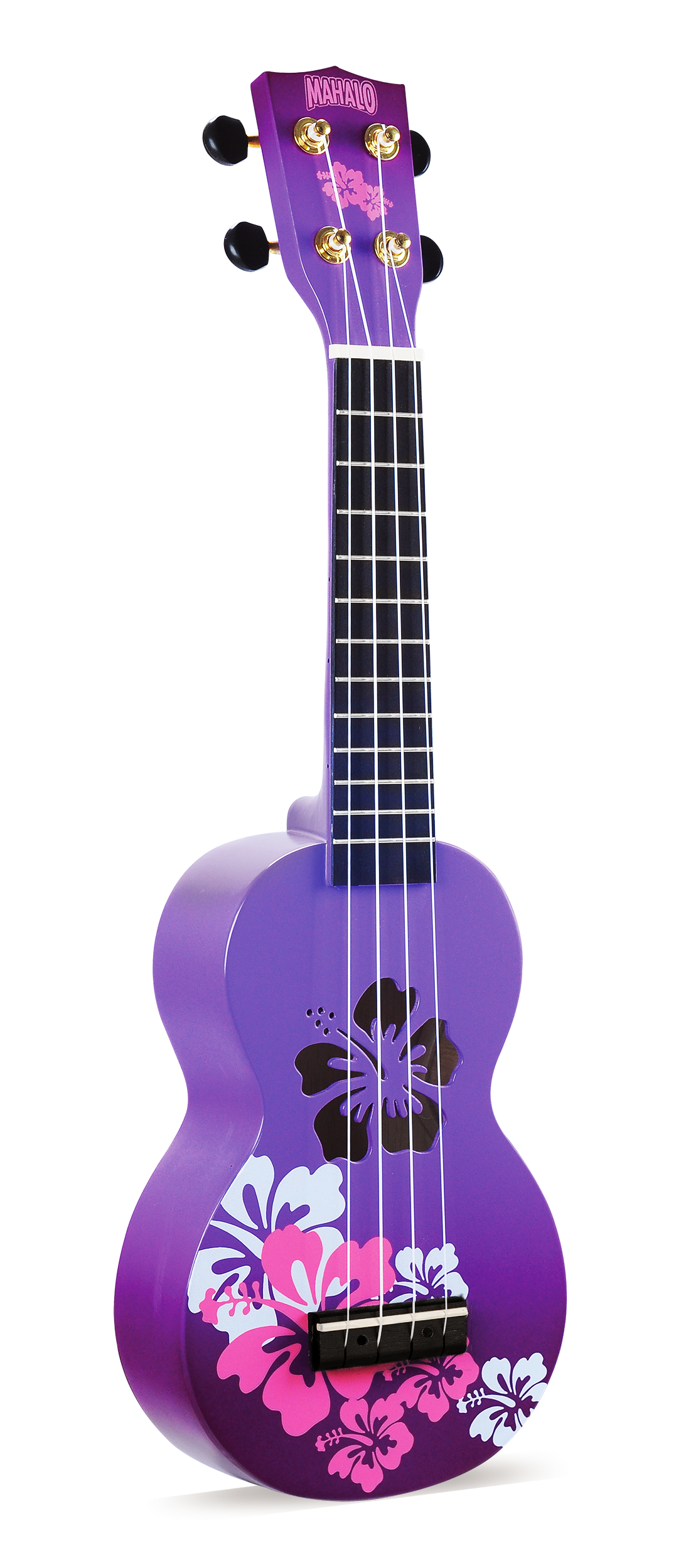 Mahalo Designer Hibiscus Ukulele Purple Burst