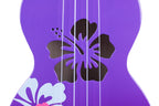 Mahalo Designer Hibiscus Ukulele Purple Burst