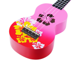 Mahalo MD1HBRDB Designer Hibiscus Soprano Ukulele in Pink Burst