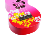 Mahalo MD1HBRDB Designer Hibiscus Soprano Ukulele in Pink Burst