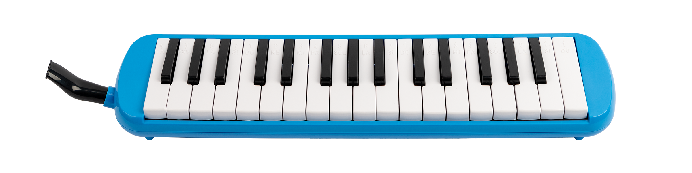 Mano Percussion Melodica 32-note F3-C6 blue, portable musical instrument with keys, designed for music players and enthusiasts.