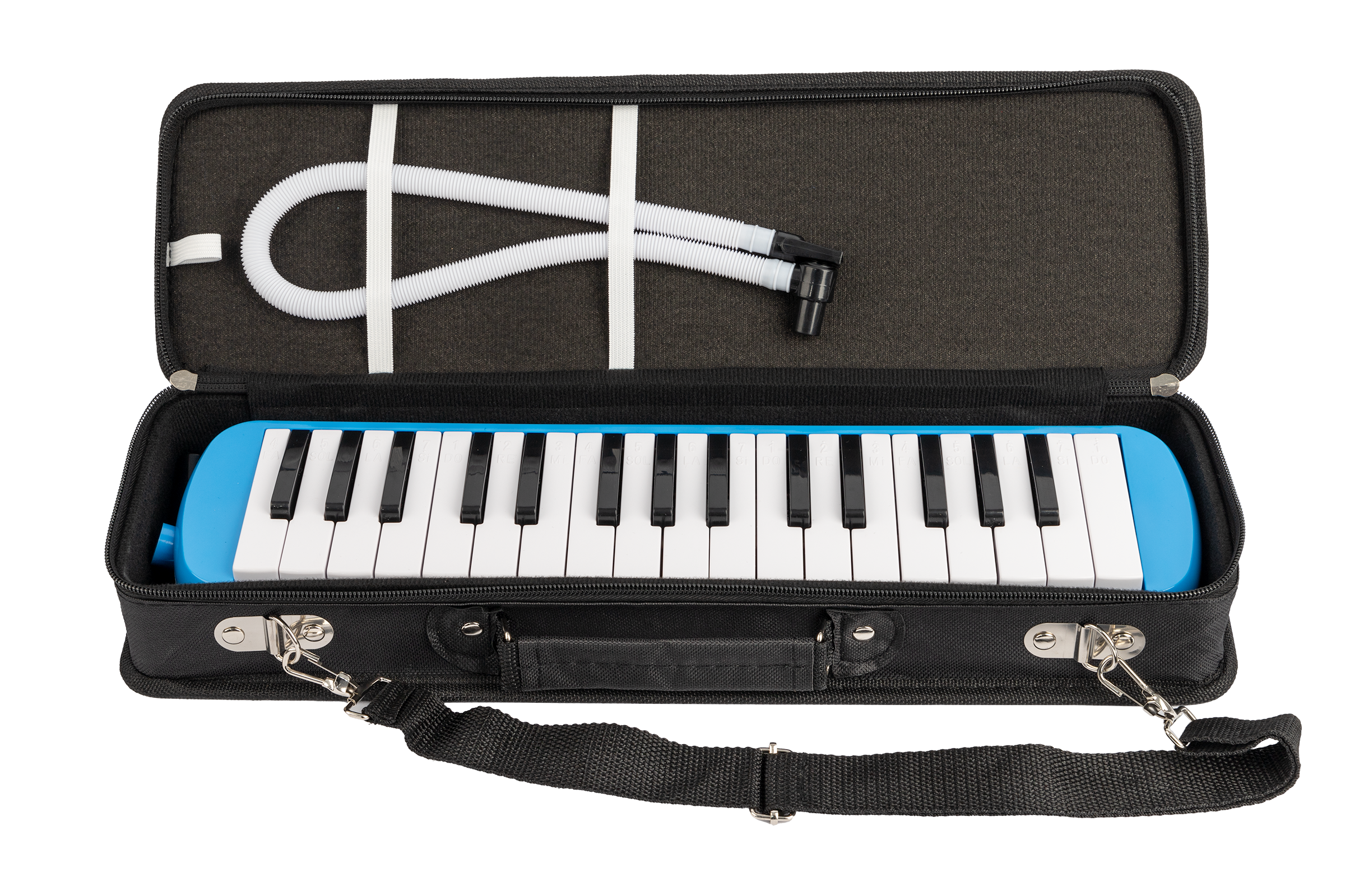 Blue Mano Percussion Melodica 32-note F3-C6 with carrying case, musical instrument for beginners and professionals.