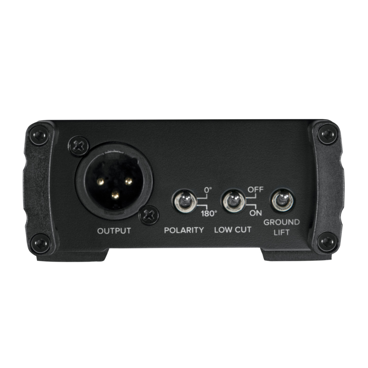Mackie MDB-1A active direct box for live outboard use, featuring XLR and 1/4-inch input and output connections.