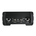Mackie MDB-1A active direct box for live outboard audio, featuring input and output connections and rugged metal construction.