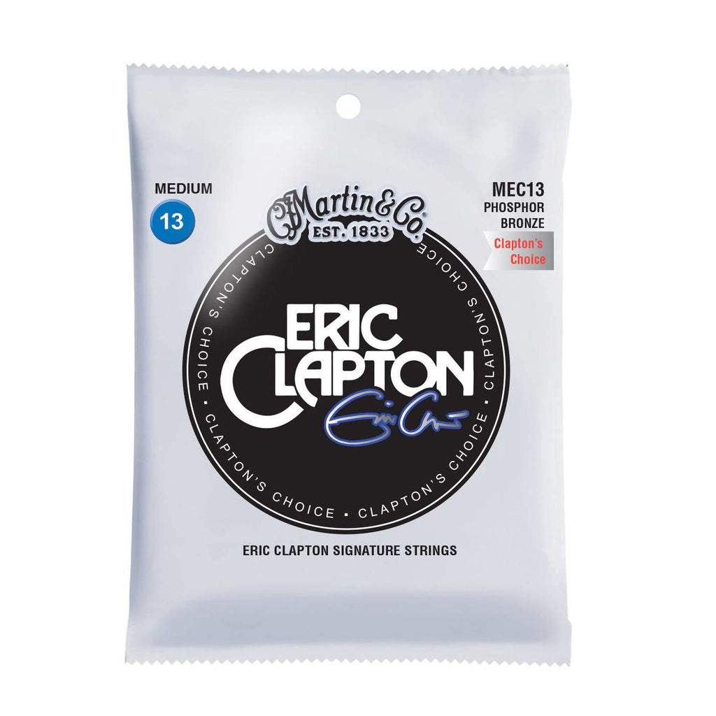 Martin MEC13 acoustic guitar strings featuring Eric Clapton's signature, 13-56 phosphor bronze medium gauge.