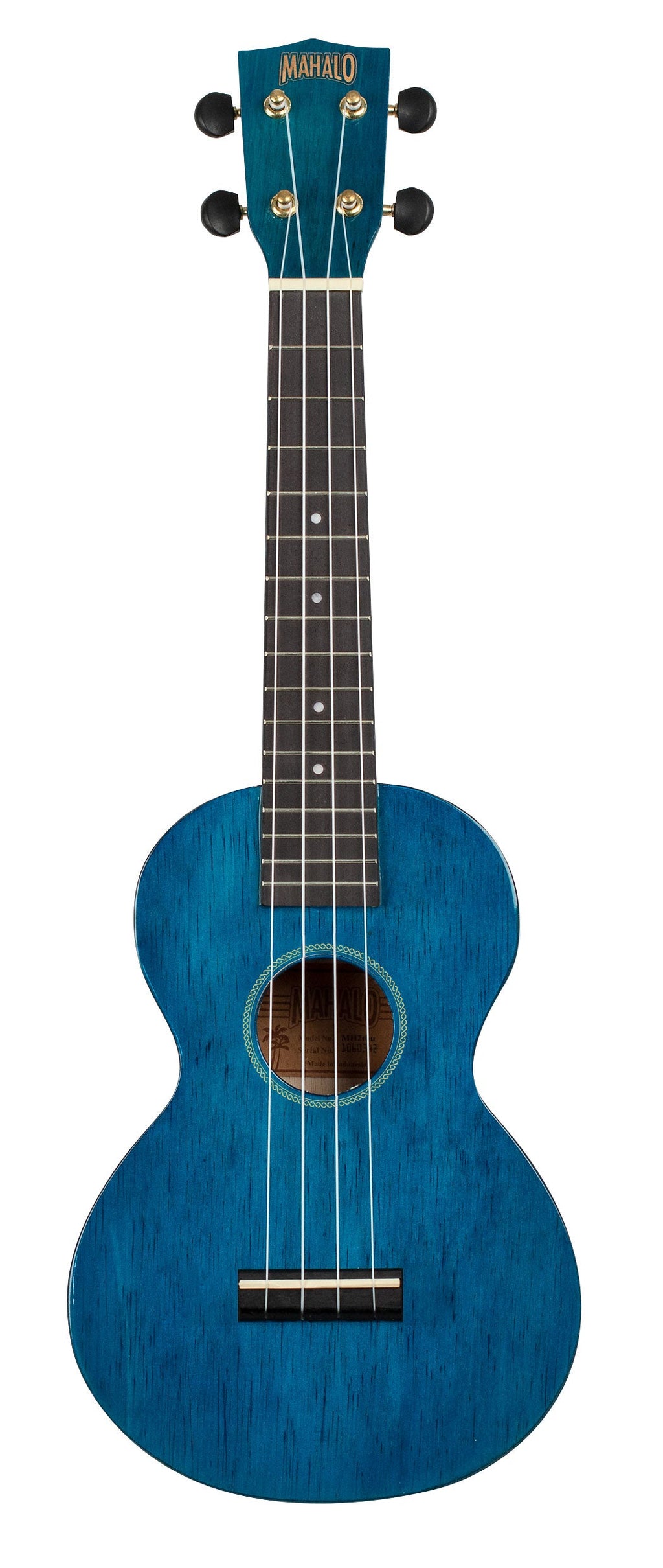 Mahalo Hano Series Concert Ukulele - Transparent Blue