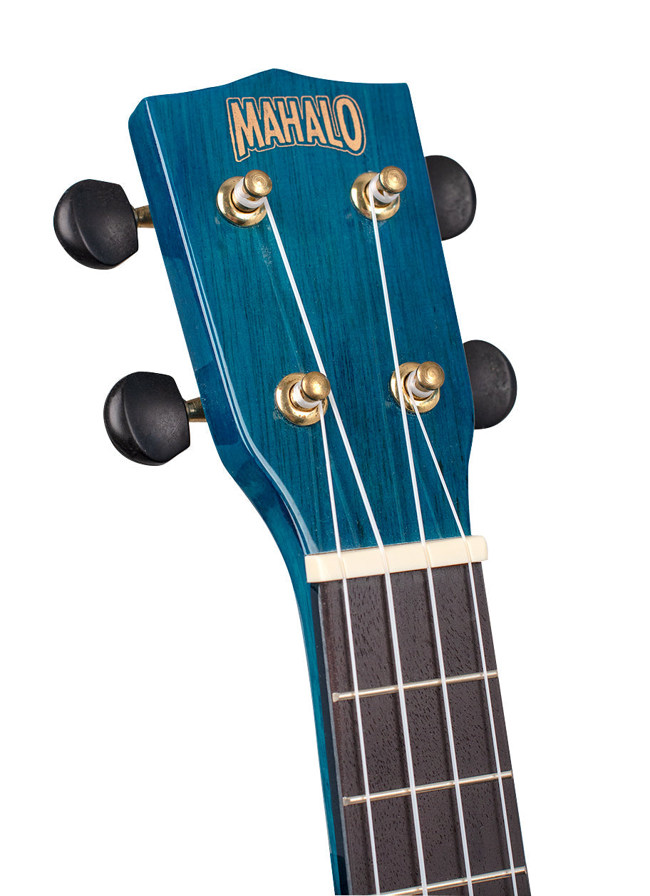 Mahalo Hano Series Concert Ukulele - Transparent Blue