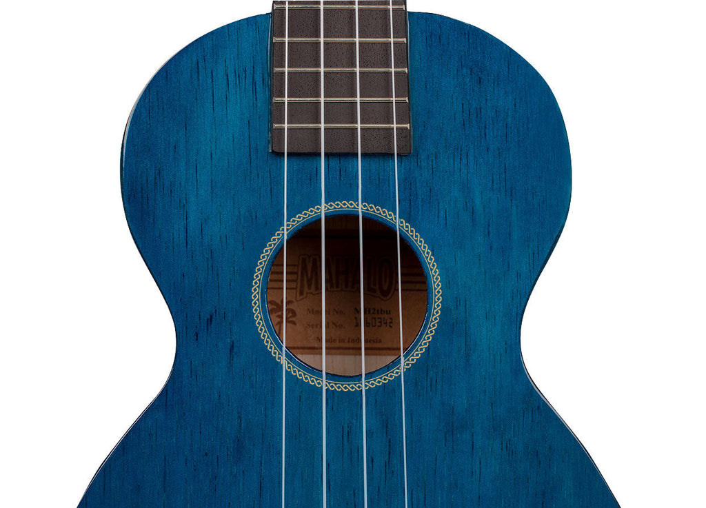 Mahalo Hano Series Concert Ukulele - Transparent Blue