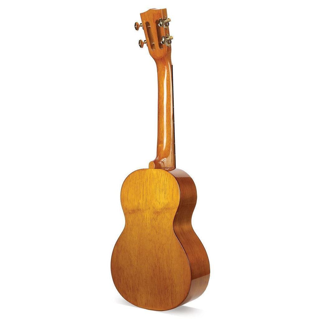 Mahalo Hano Series MH3 Tenor Ukulele in vintage natural finish with wooden body and four nylon strings.