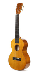 Mahalo Hano Series MH3 Tenor Ukulele in vintage natural finish, showing the body and left-side view.