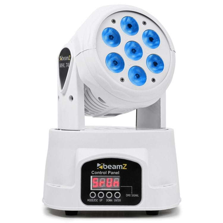 BeamZ MHL74-W Moving Head Wash w/7 x 10W RGBW LEDs - White