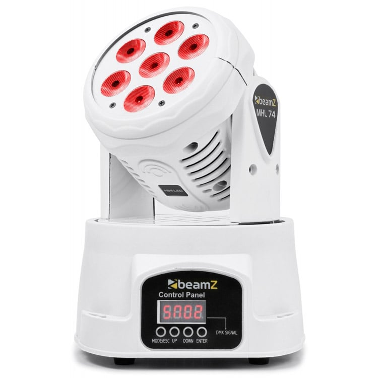 BeamZ MHL74-W Moving Head Wash w/7 x 10W RGBW LEDs - White