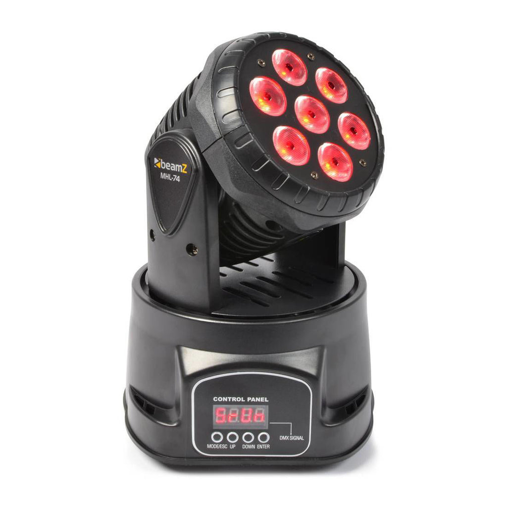 BeamZ MHL74 Moving Head Wash w/7 x 10W RGBW LEDs - Black