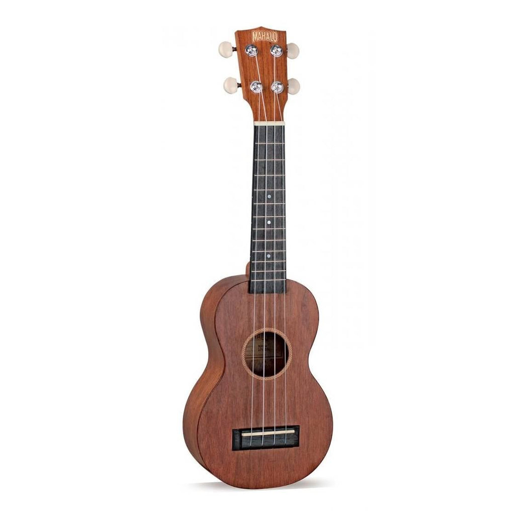 Mahalo MJ1TBRK Java Series Soprano Ukulele with Essentials Accessory Pack in Transparent Brown
