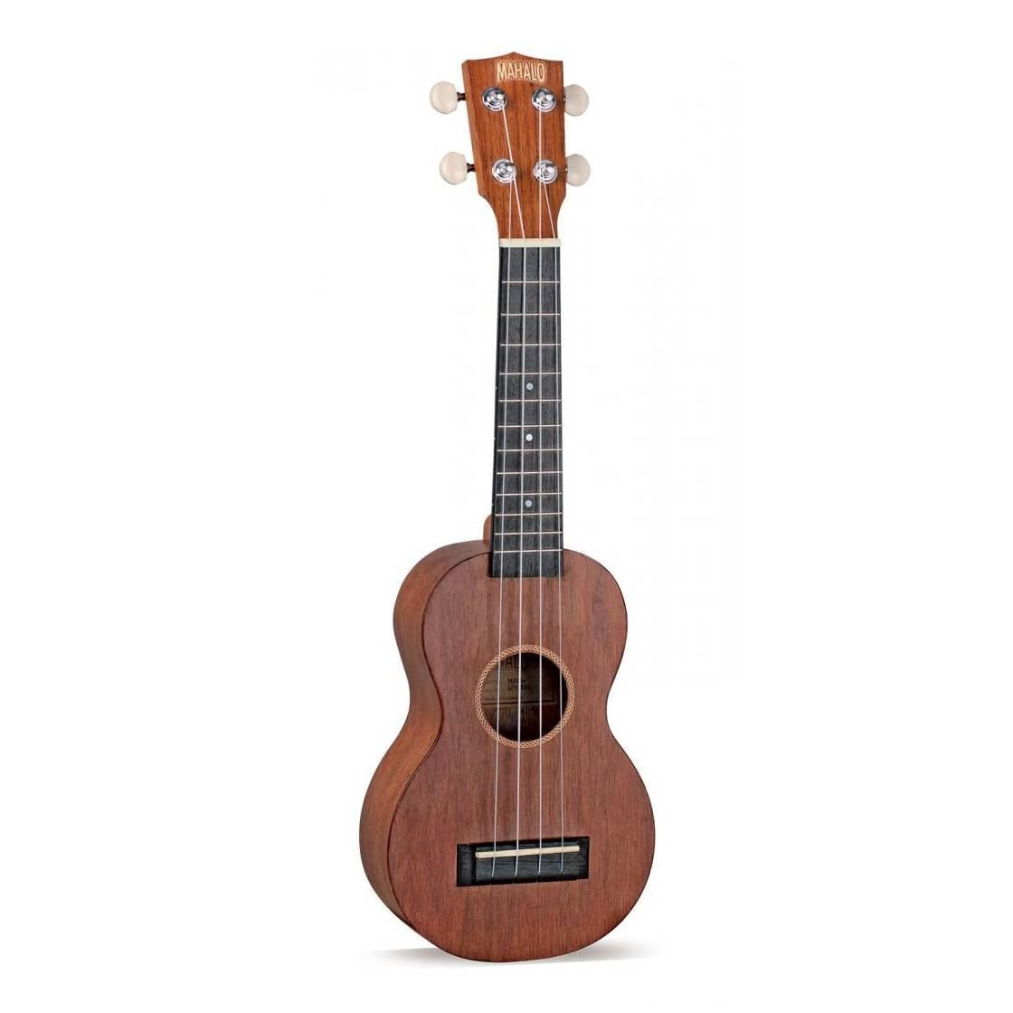 Mahalo MJ1TBRK Java Series Soprano Ukulele with Essentials Accessory Pack in Transparent Brown