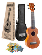 Mahalo MJ1TBRK Java Series Soprano Ukulele with Essentials Accessory Pack in Transparent Brown