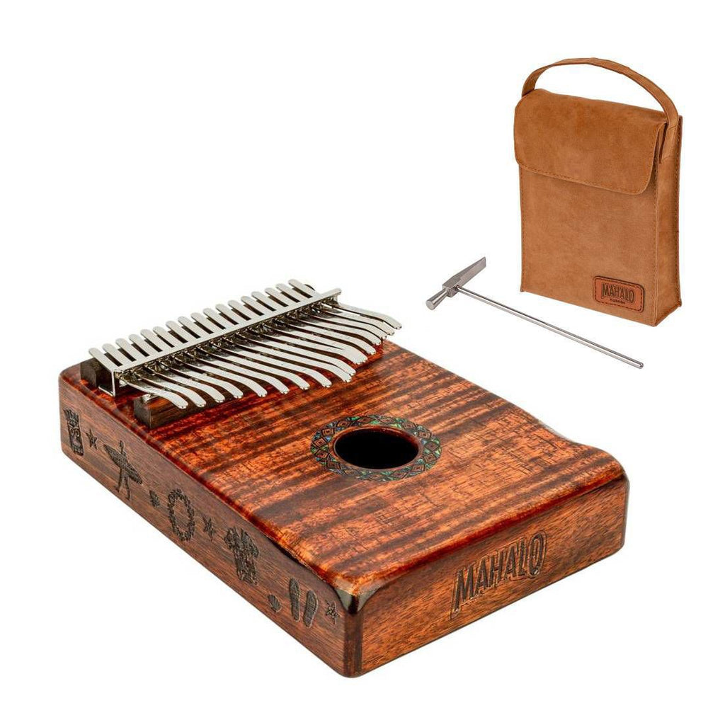 Mahalo Solid Trembesie Wood Flame Koa Kalimba