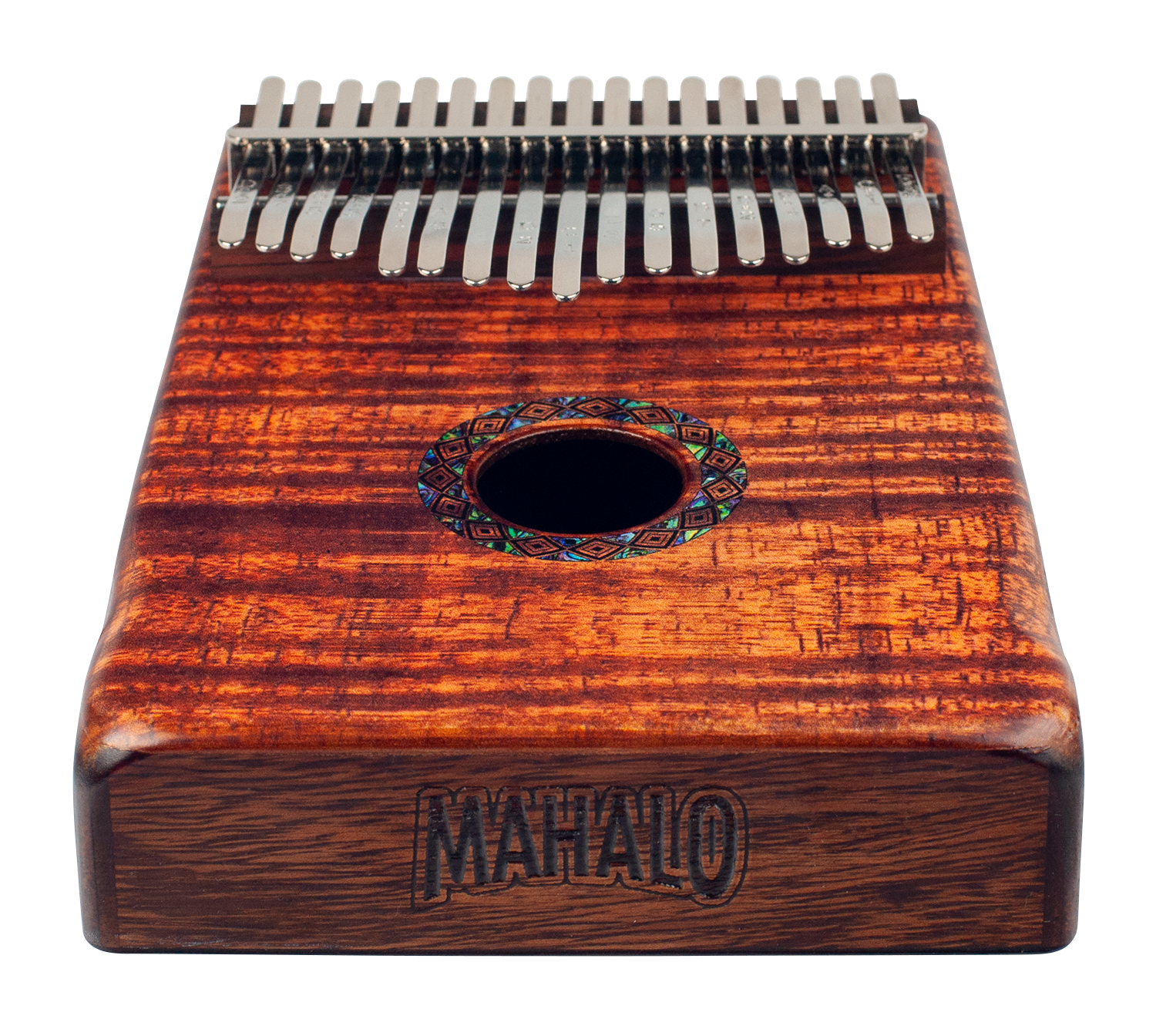 Mahalo Solid Trembesie Wood Flame Koa Kalimba