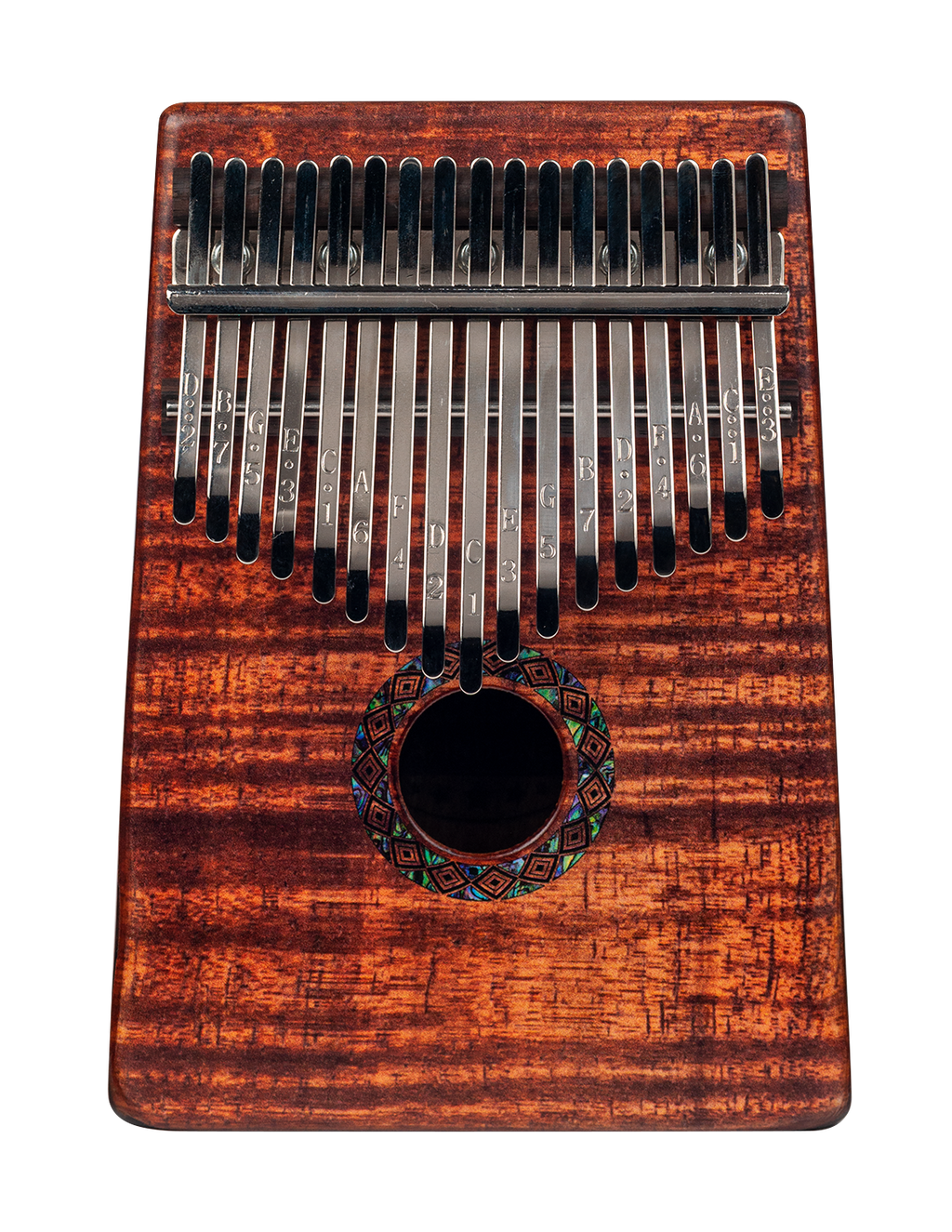 Mahalo Solid Trembesie Wood Flame Koa Kalimba