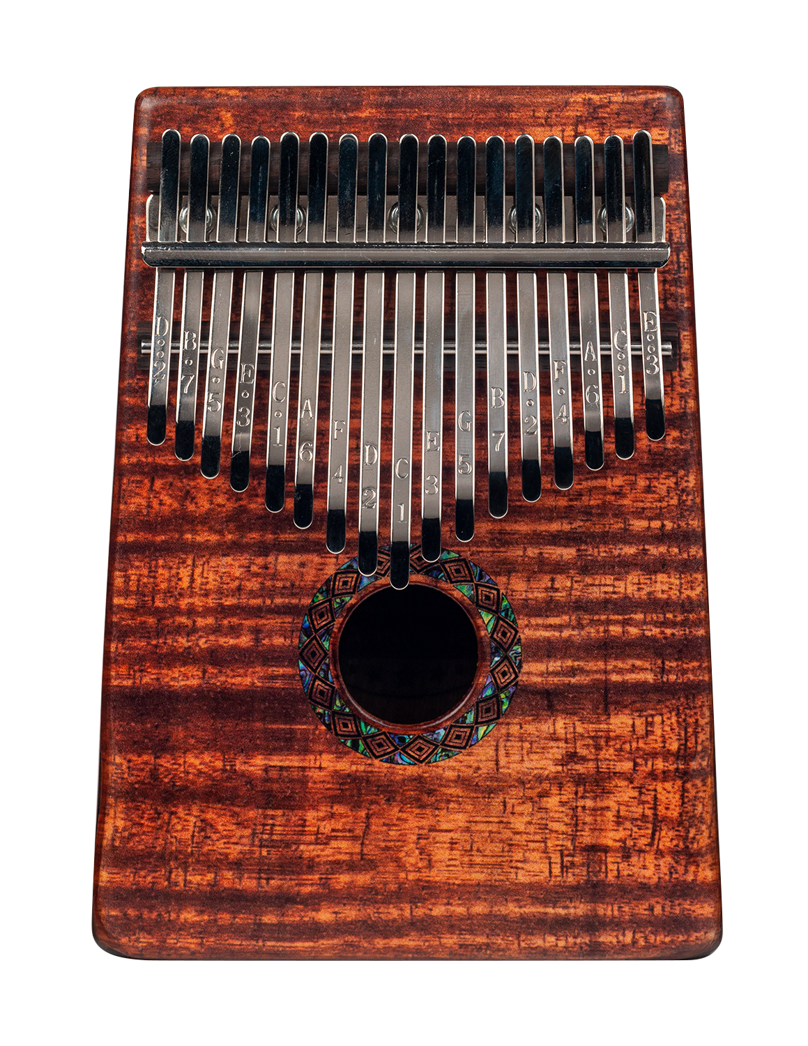 Mahalo Solid Trembesie Wood Flame Koa Kalimba