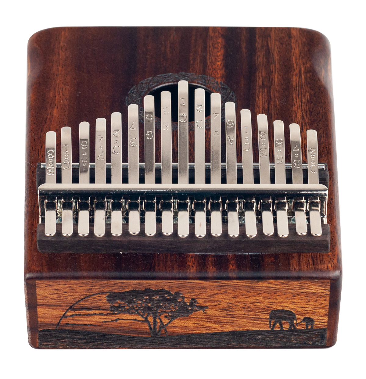 Mahalo Solid Trembesie Wood Traditional African Landscape Kalimba