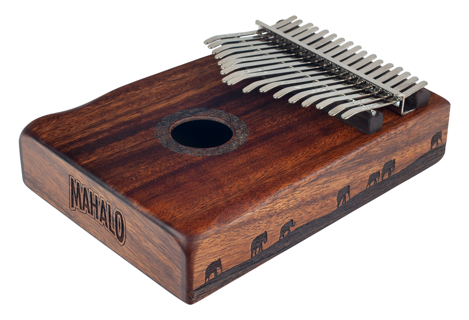 Mahalo Solid Trembesie Wood Traditional African Landscape Kalimba
