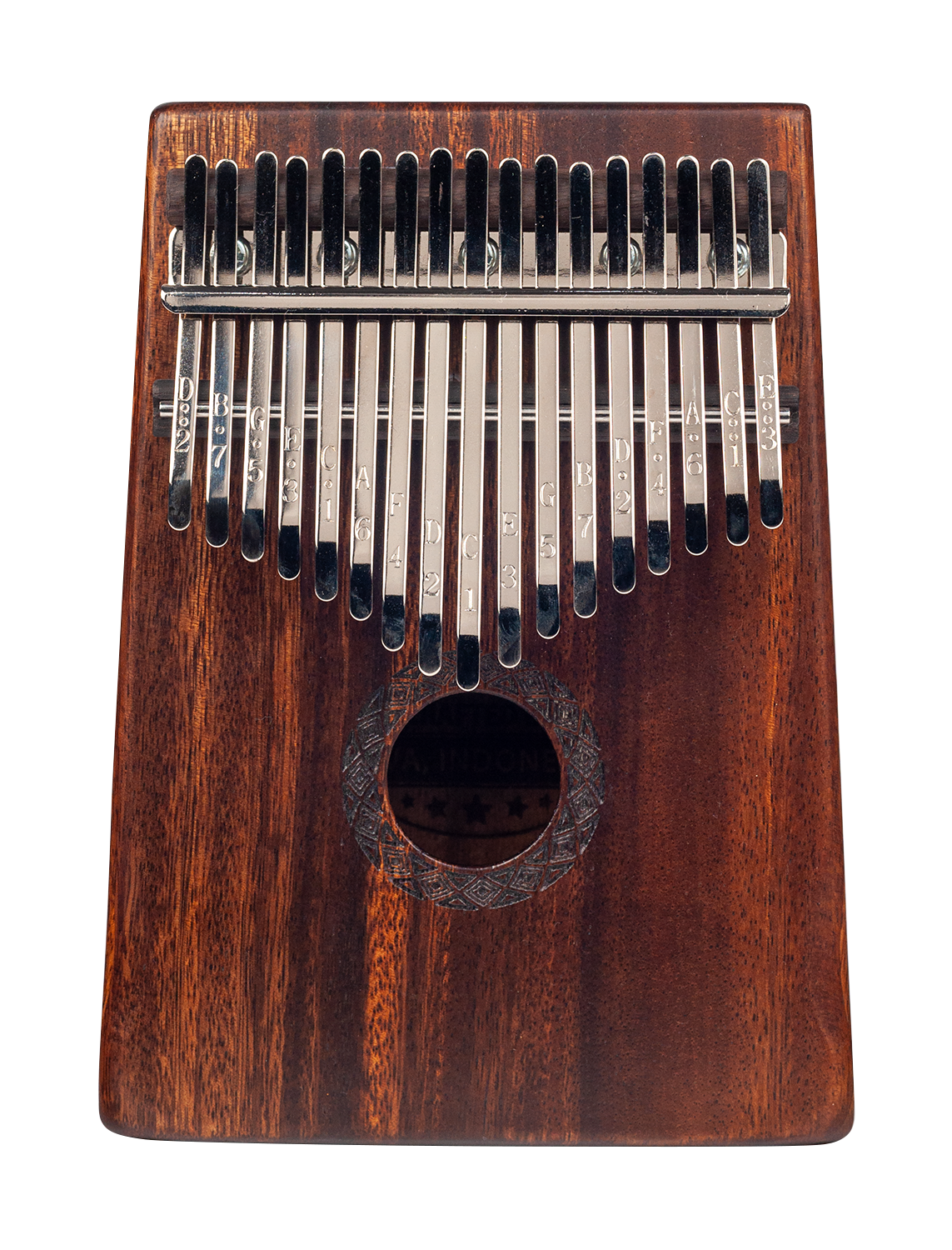 Mahalo Solid Trembesie Wood Traditional African Landscape Kalimba
