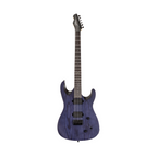 Chapman ML1 Modern electric guitar with a deep blue satin finish, featuring a sleek body and six strings on a natural wood fretboard.