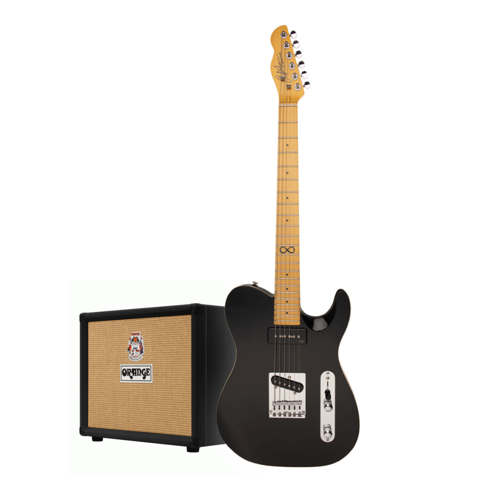 Chapman ML3 Traditional Electric Guitar with Super Crush 100 Combo Amplifier in Black - Gloss Black