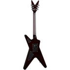 Dean ML79 Flame Maple electric guitar with Floyd Rose tremolo in Trans Brazilia finish, showcasing a sleek body and vibrant flame maple top.